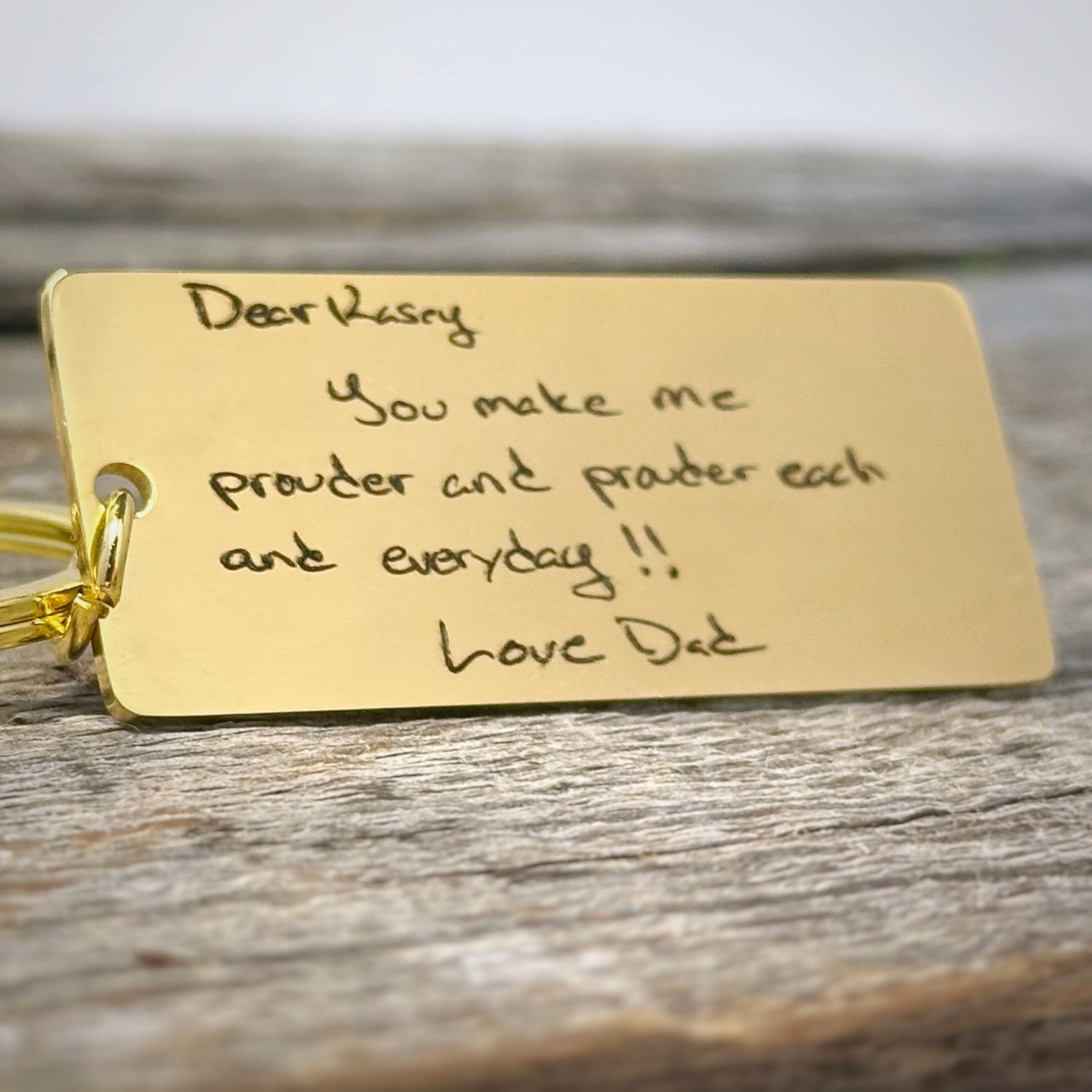 Personal handwritten note keychain
