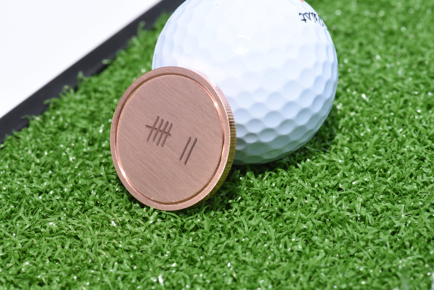 7th Anniversary Copper Golf Ball Marker - Personalized Engraving